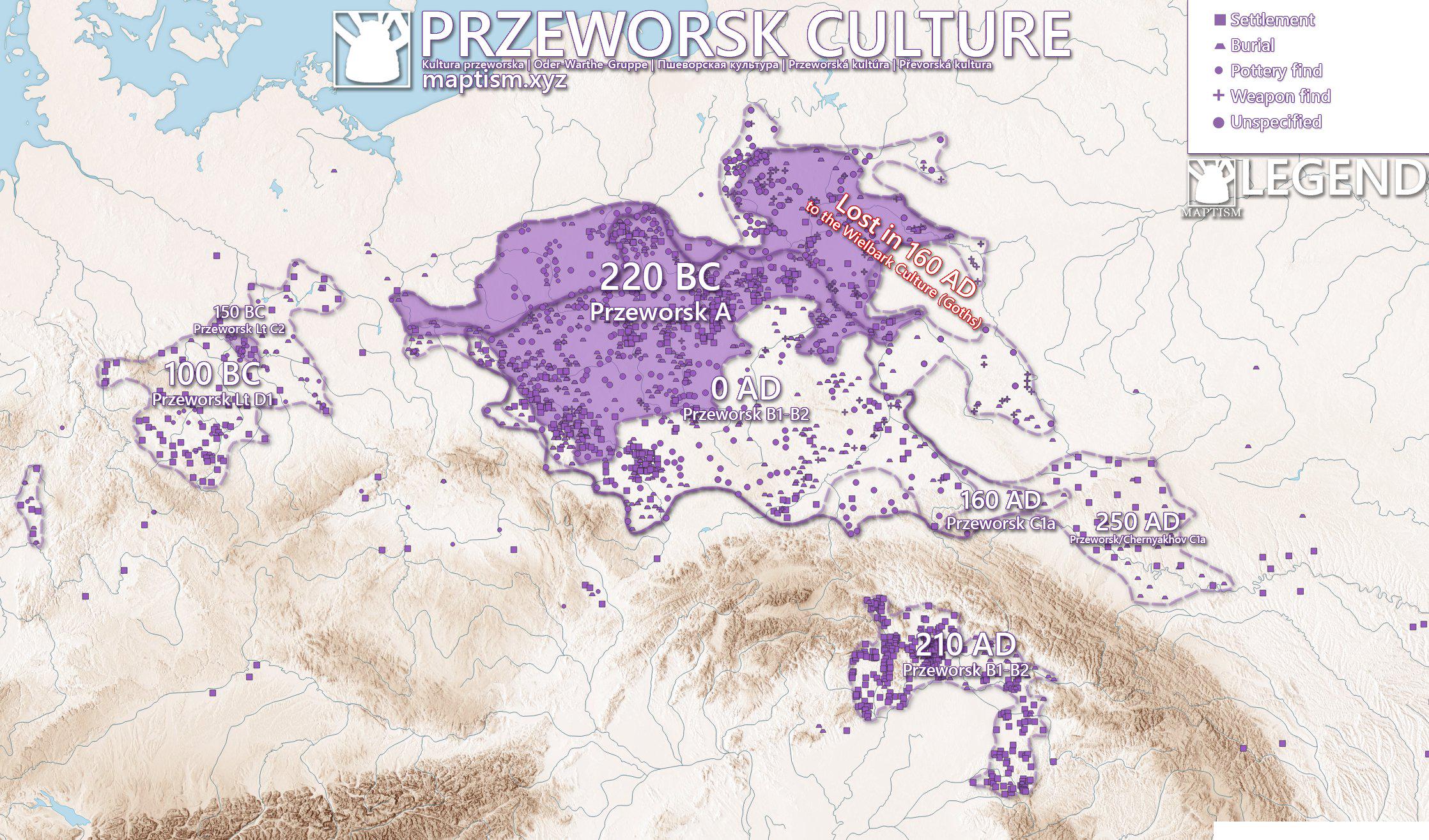 Przeworsk Culture Map of Poland Przeworsk Culture Map of Poland