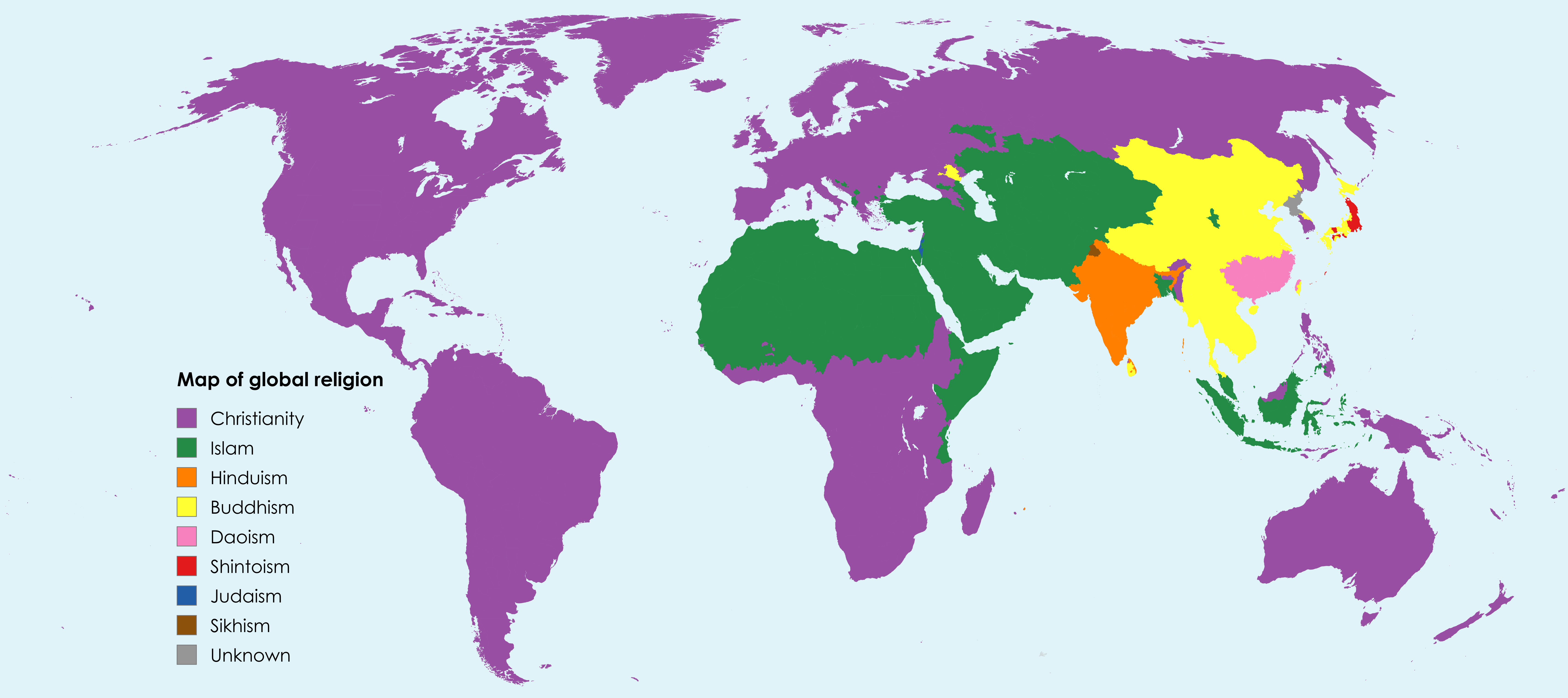Map of Global Religions Map of Global Religions