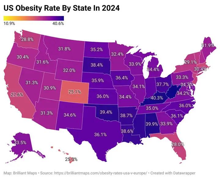U.S. Obesity Map 2024 U.S. Obesity Map 2024