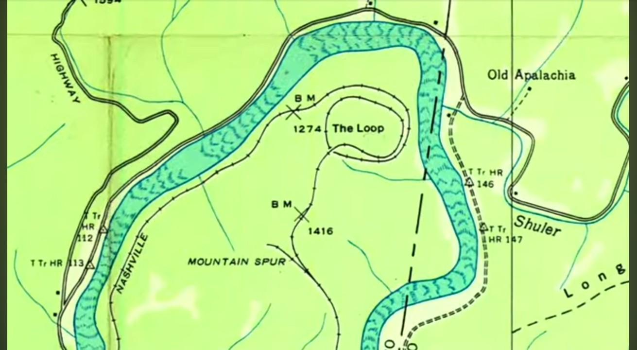 Hiwassee Loop Railway Grade Map in Tennessee Hiwassee Loop Railway Grade Map in Tennessee
