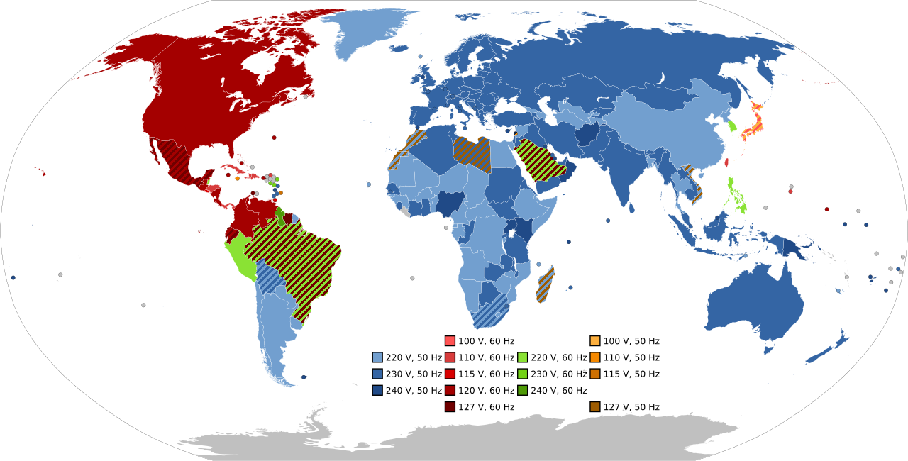 Frequency and Voltage Supplied by Country Map Frequency and Voltage Supplied by Country Map