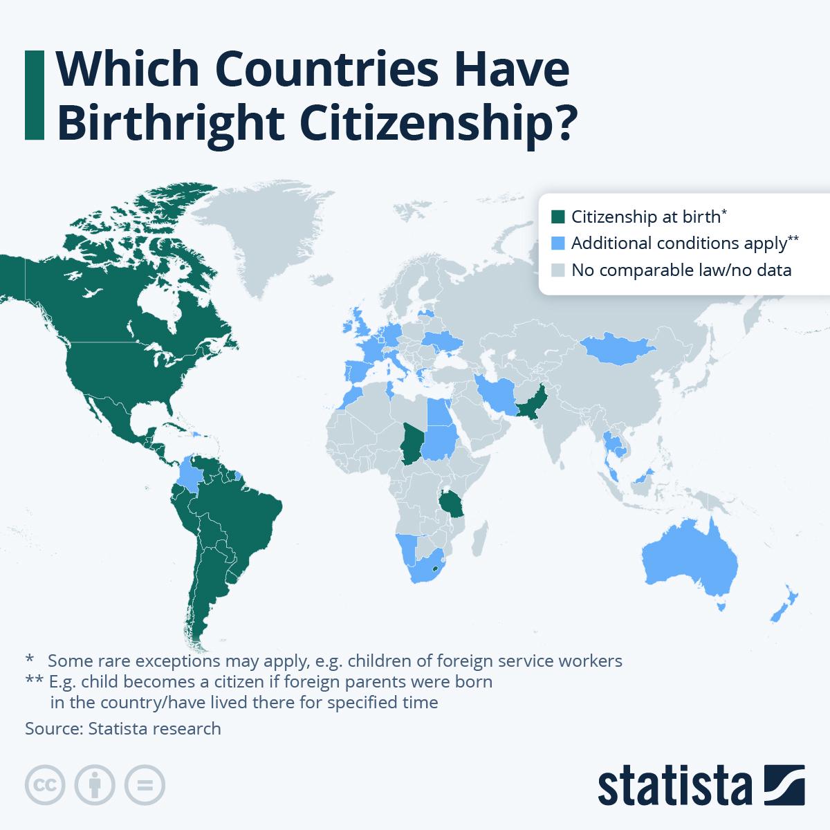 Birthright Citizenship Countries Map Birthright Citizenship Countries Map