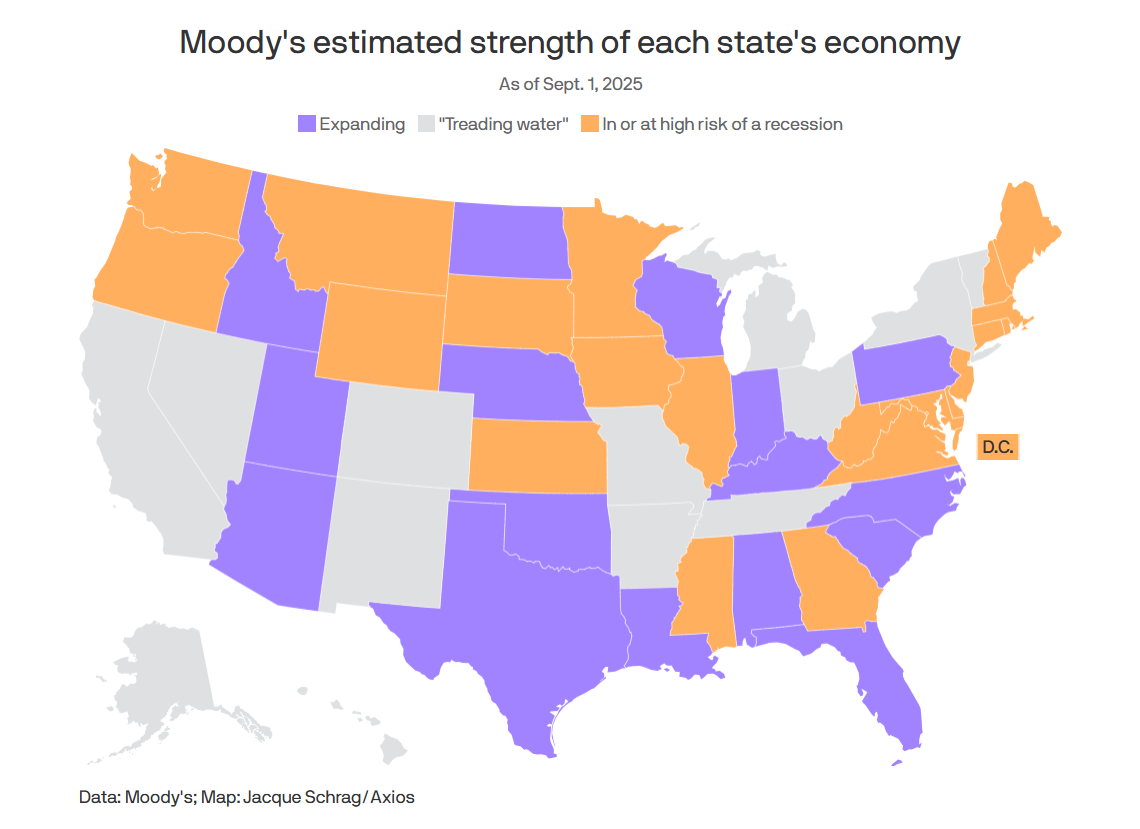Recession in US States Map September 2025 Recession in US States Map September 2025