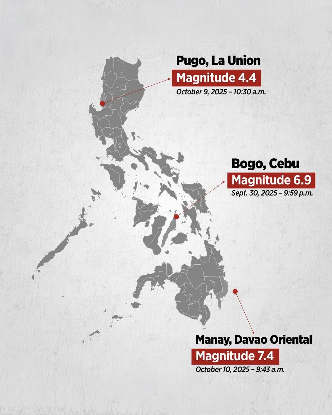 Recent Earthquake in the Philippines Map