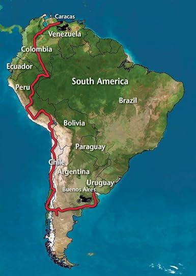 Map of Che Guevara's Motorcycle Diaries Journey