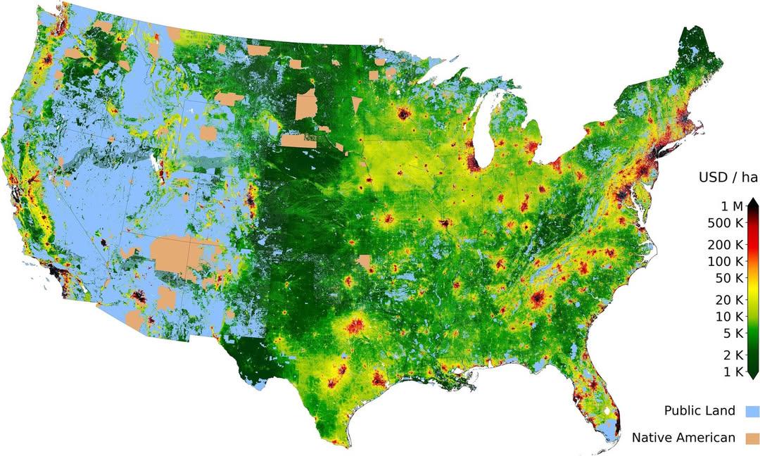 Land Prices Across America Map Land Prices Across America Map