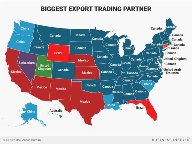 States Biggest Foreign Export Market Map States Biggest Foreign Export Market Map