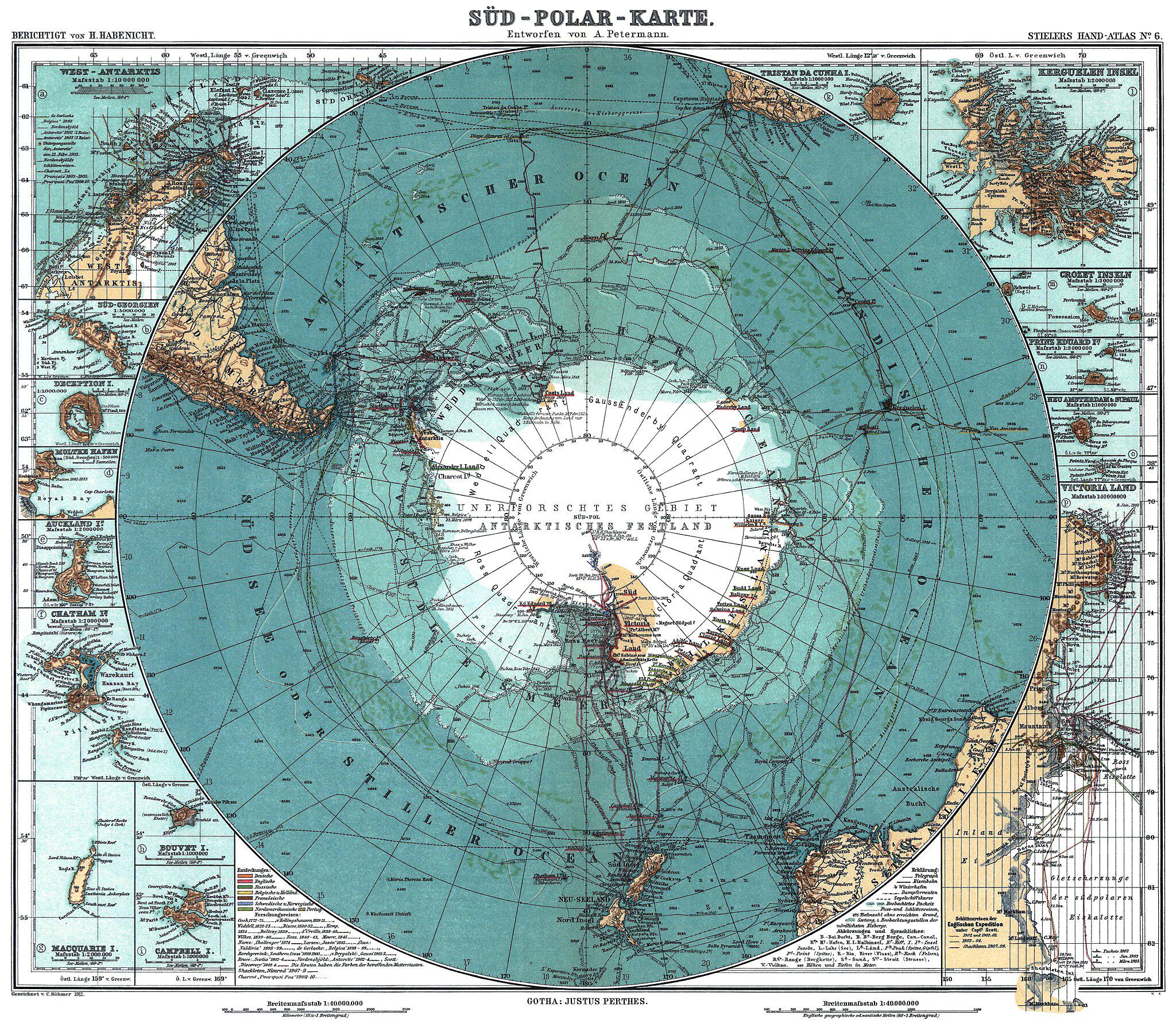 Map of Antarctica in 1912 Map of Antarctica in 1912