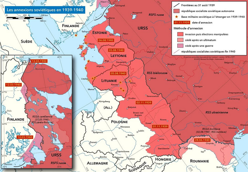 Soviet Annexations in 1939-1940 Map Soviet Annexations in 1939-1940 Map