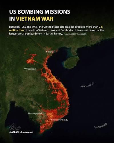 US Bombing in Vietnam, Laos, Cambodia Map US Bombing in Vietnam, Laos, Cambodia Map