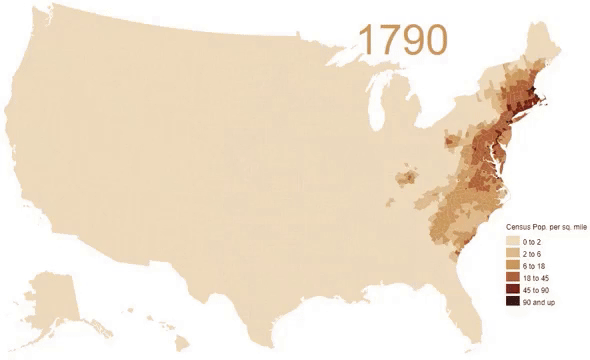US Population Growth Over 200 Years Map US Population Growth Over 200 Years Map