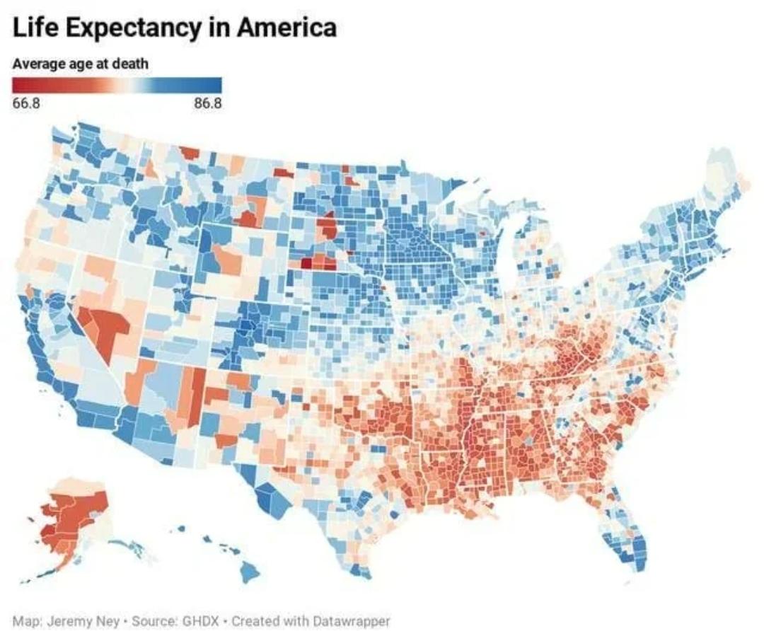 Life Expectancy in the United States Map Life Expectancy in the United States Map