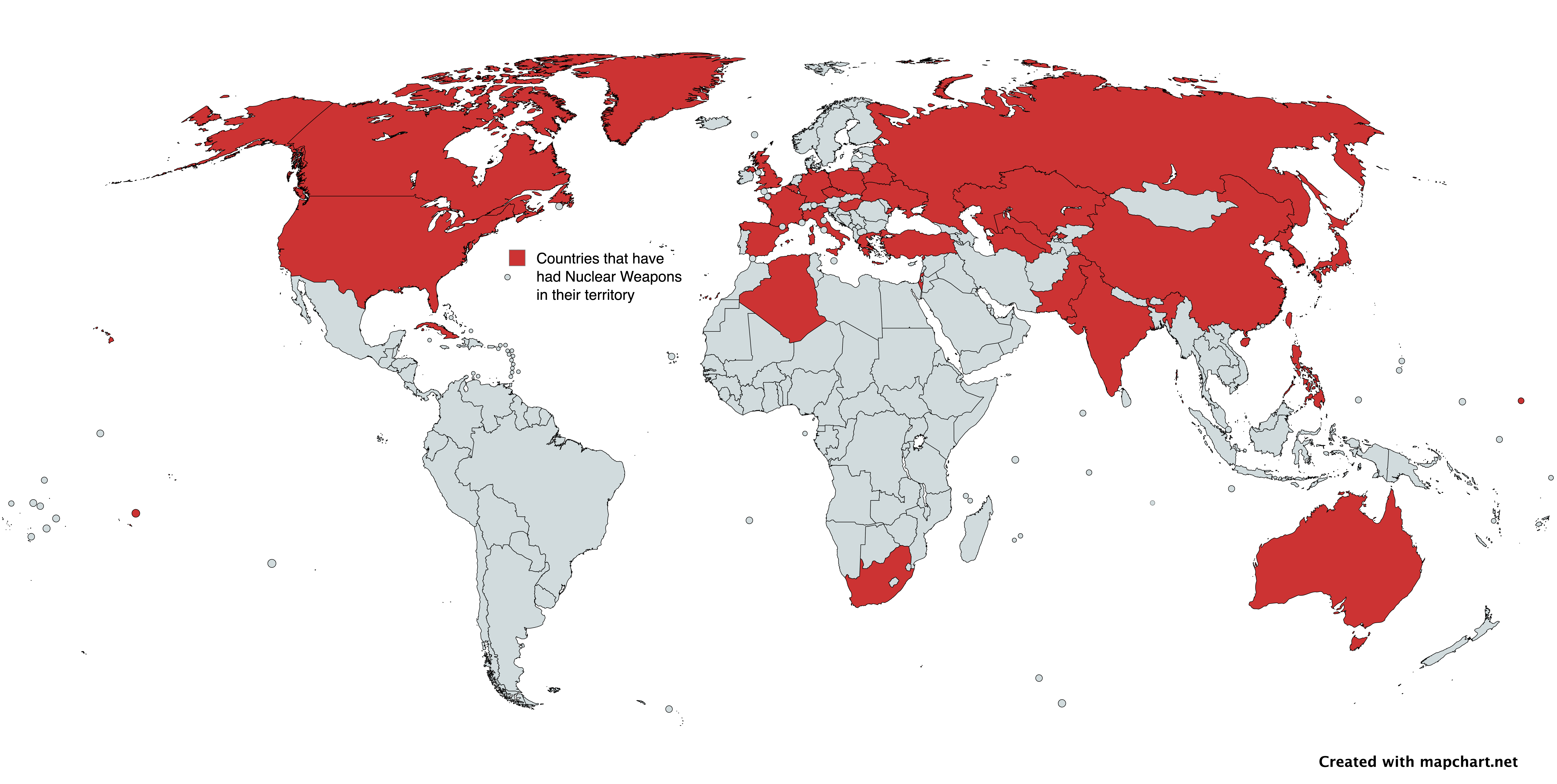 Countries with Nuclear Weapons Map Countries with Nuclear Weapons Map