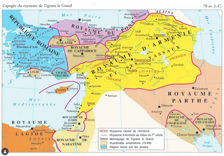 Map of the Kingdom of Armenia in 70 BC Map of the Kingdom of Armenia in 70 BC