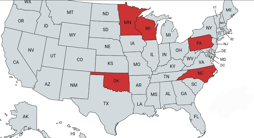 Map of States that Prohibit Fortune Telling Map of States that Prohibit Fortune Telling