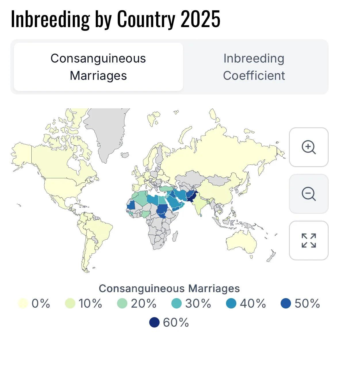 Consanguineous Marriage by Country Map