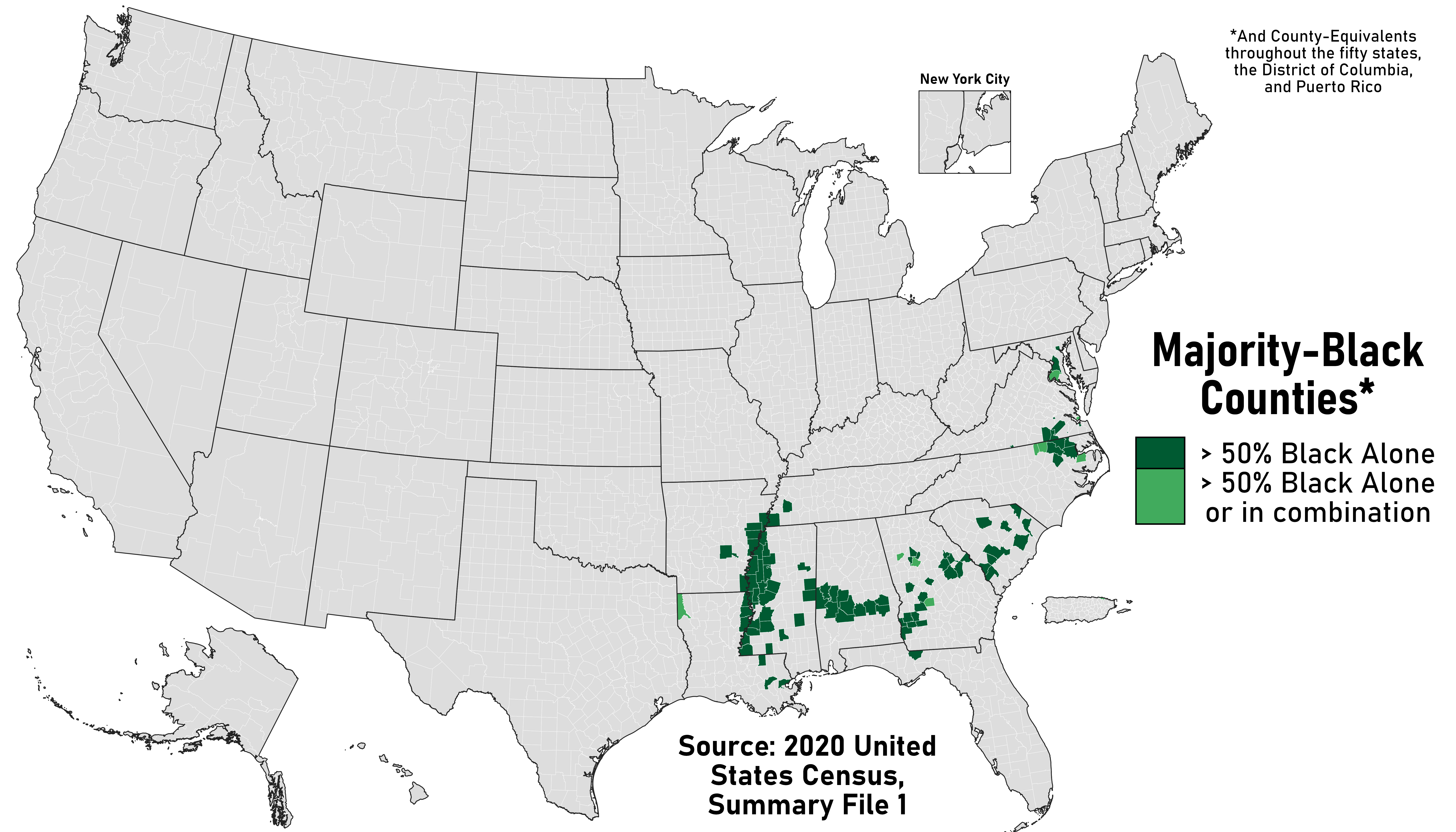 Majority-Black Counties in the U.S. Map Majority-Black Counties in the U.S. Map