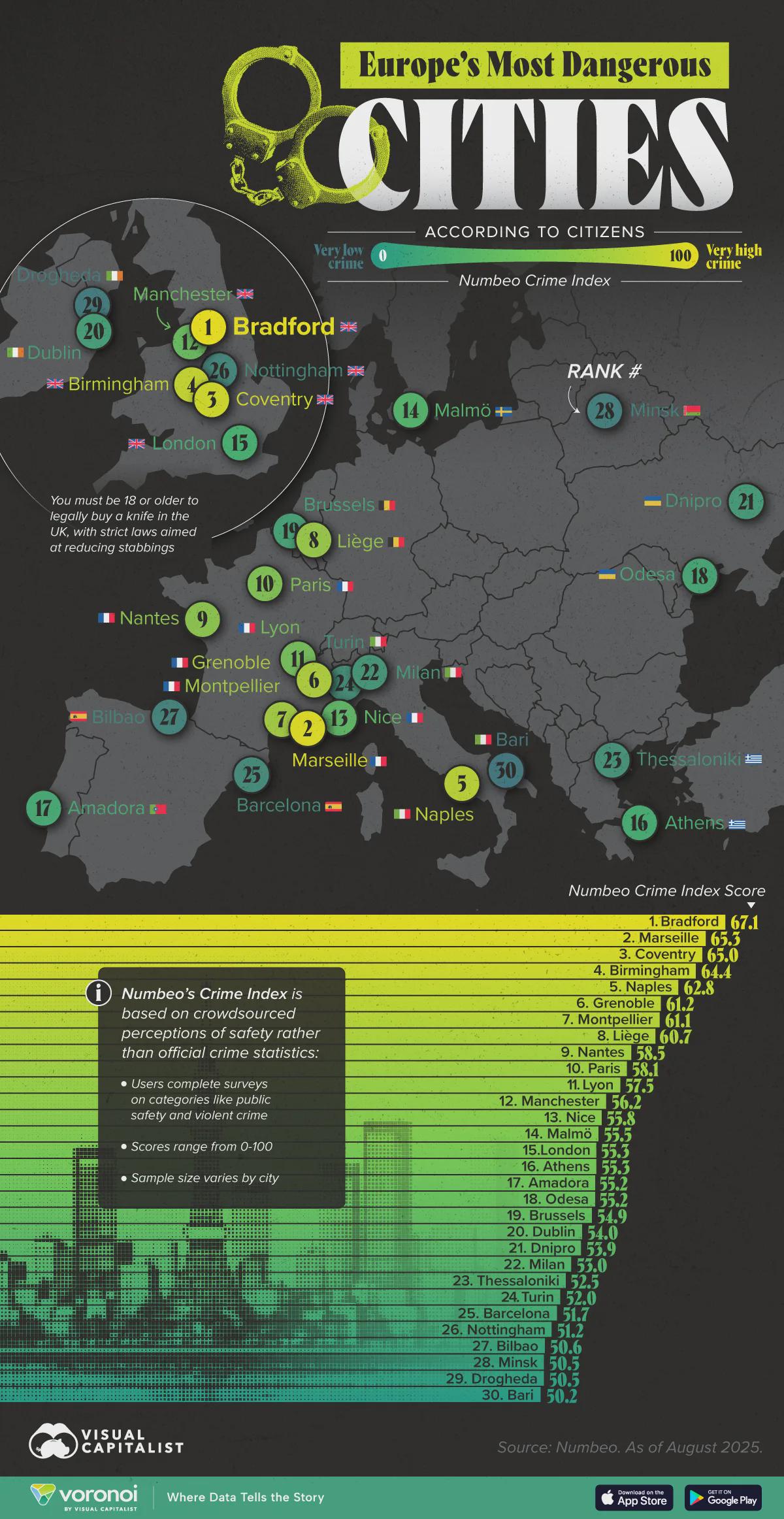 Most Dangerous European Cities Map Most Dangerous European Cities Map