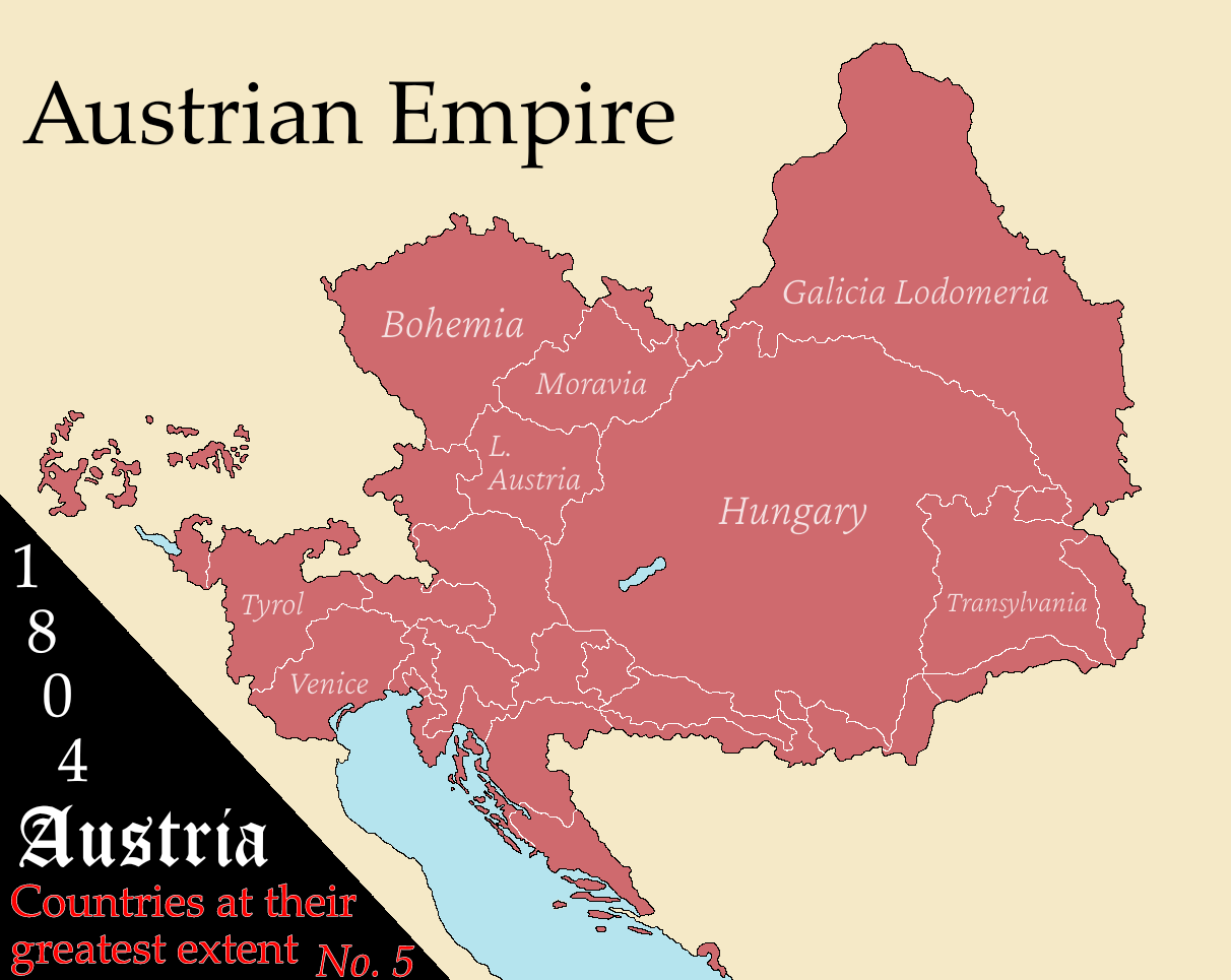 Austria's Greatest Extent Map Austria's Greatest Extent Map