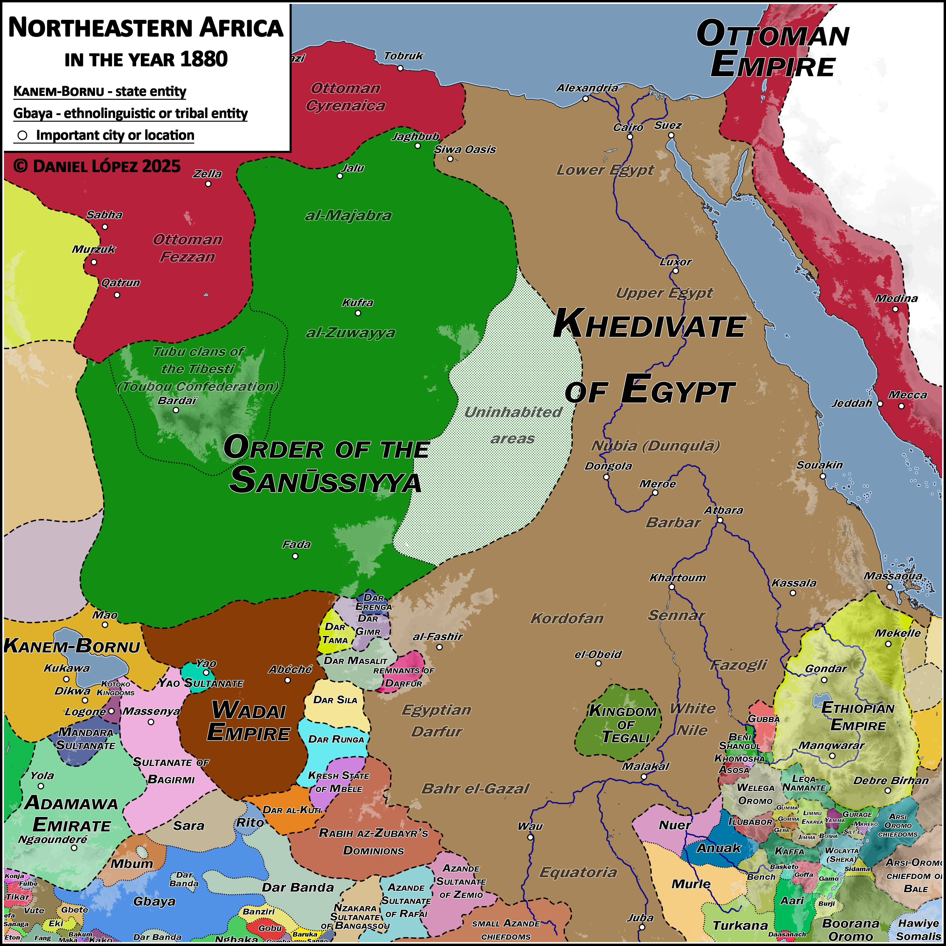 Political Map of Northeast Africa 1880 Political Map of Northeast Africa 1880