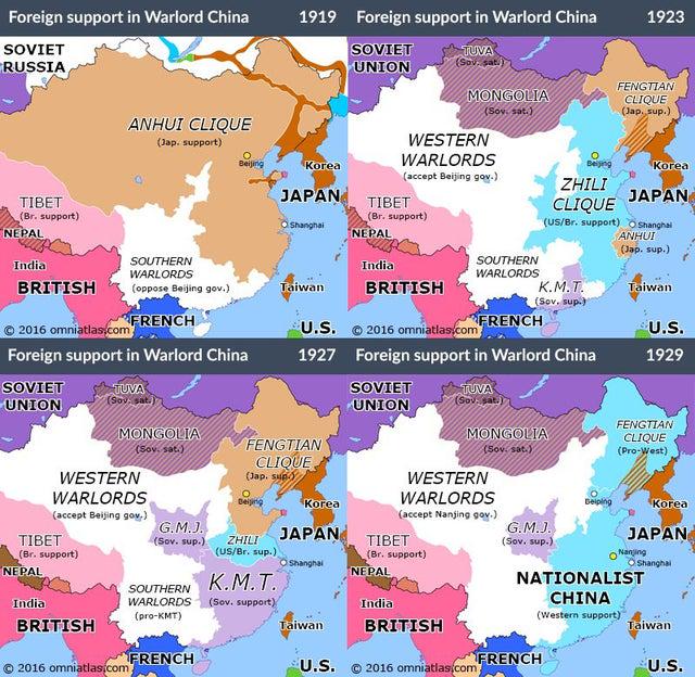 Phases of the Chinese Warlord Era Map Phases of the Chinese Warlord Era Map