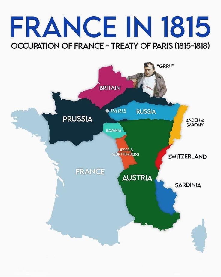 Map of France in 1815 Map of France in 1815