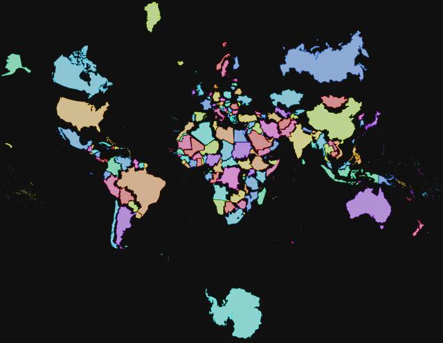 Real Size of Countries Map Real Size of Countries Map