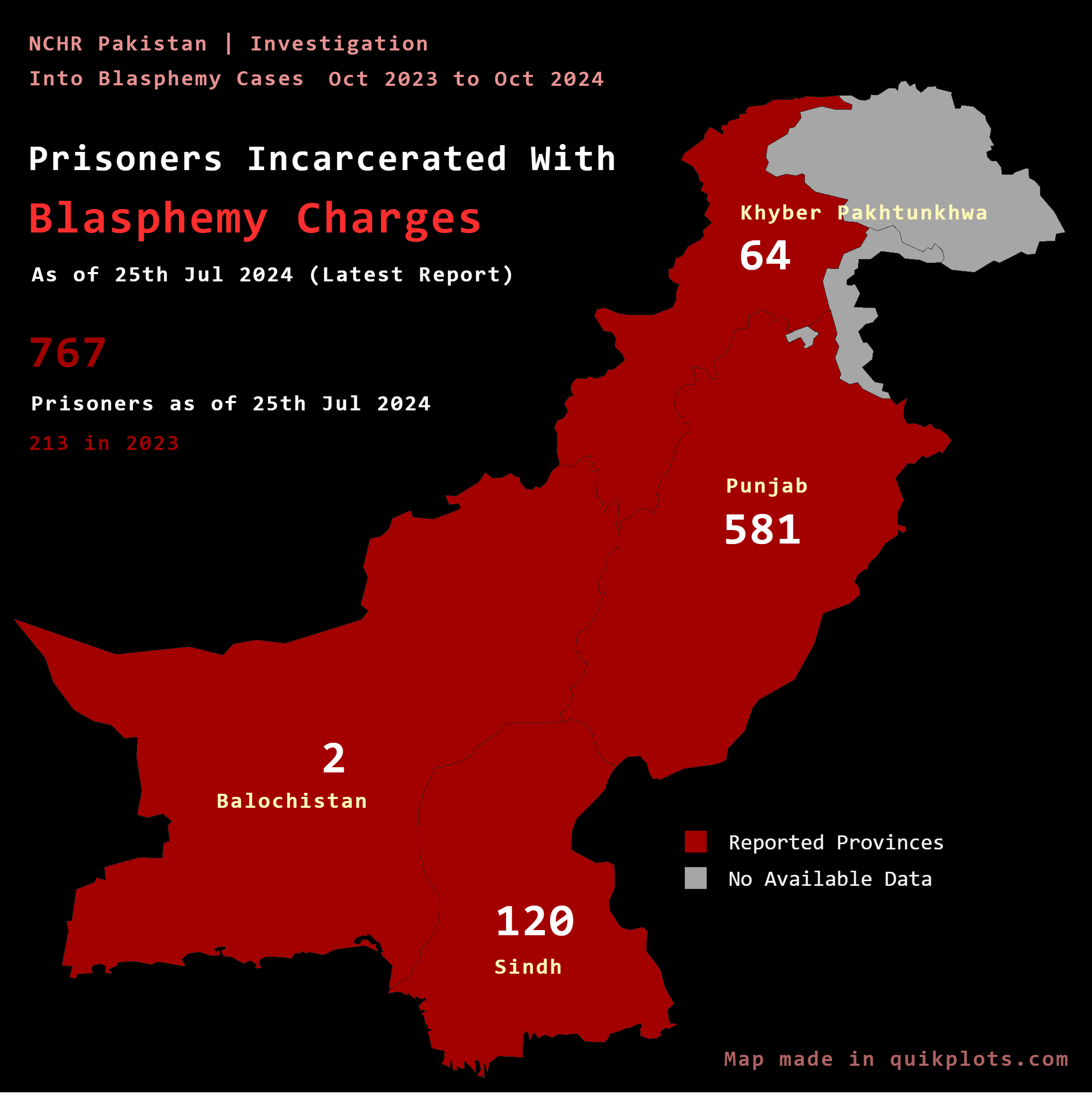 Map of Prisoners Incarcerated for Blasphemy in Pakistan Map of Prisoners Incarcerated for Blasphemy in Pakistan