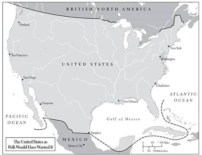 Map of President Polk’s Expansion Plans for the United States Map of President Polk’s Expansion Plans for the United States