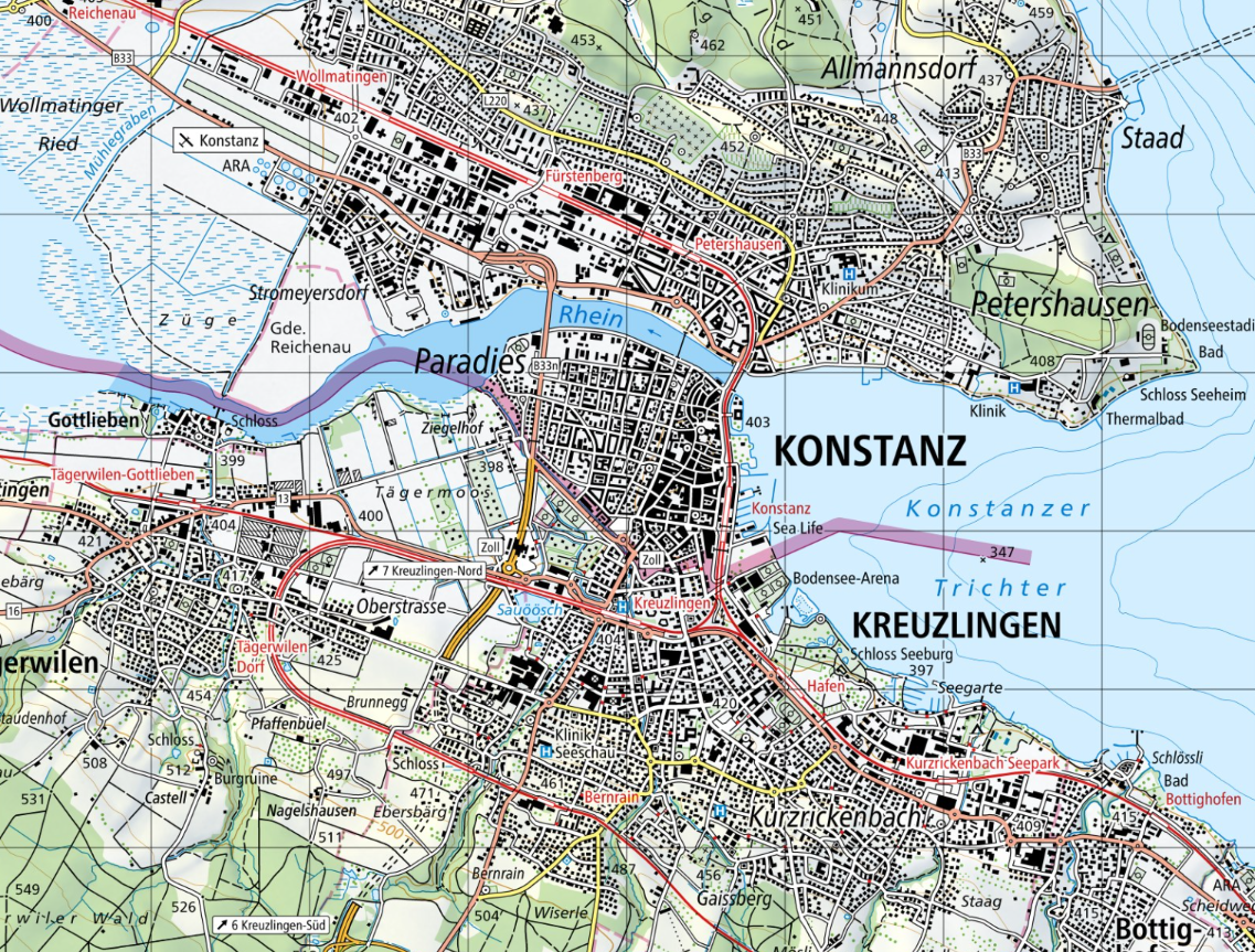 Konstanz Kreuzlingen Border Map Konstanz Kreuzlingen Border Map