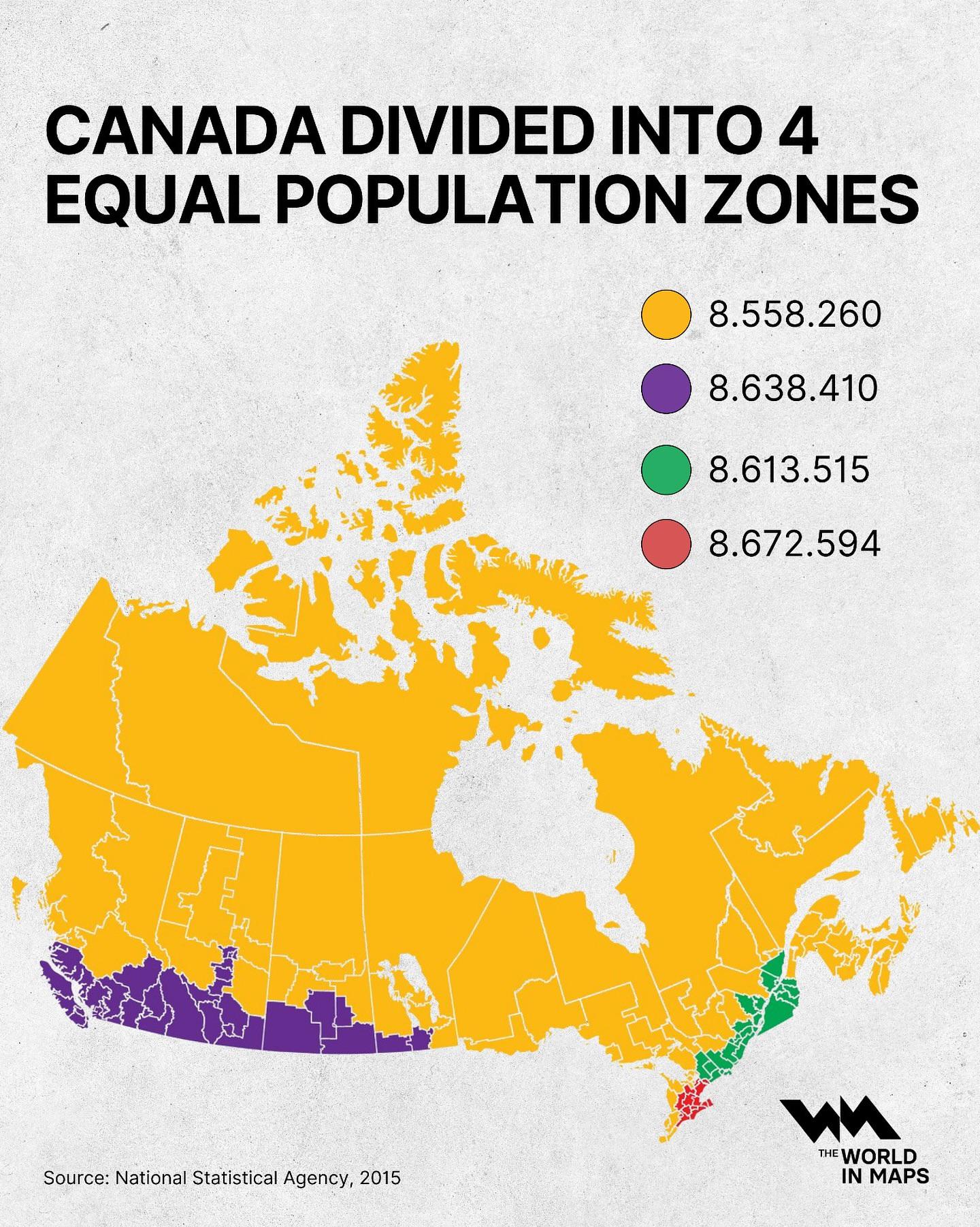 Canada Population Zones Map Canada Population Zones Map