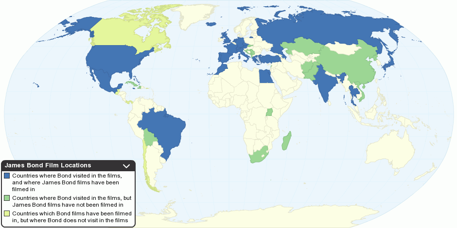 James Bond World Tour Map James Bond World Tour Map
