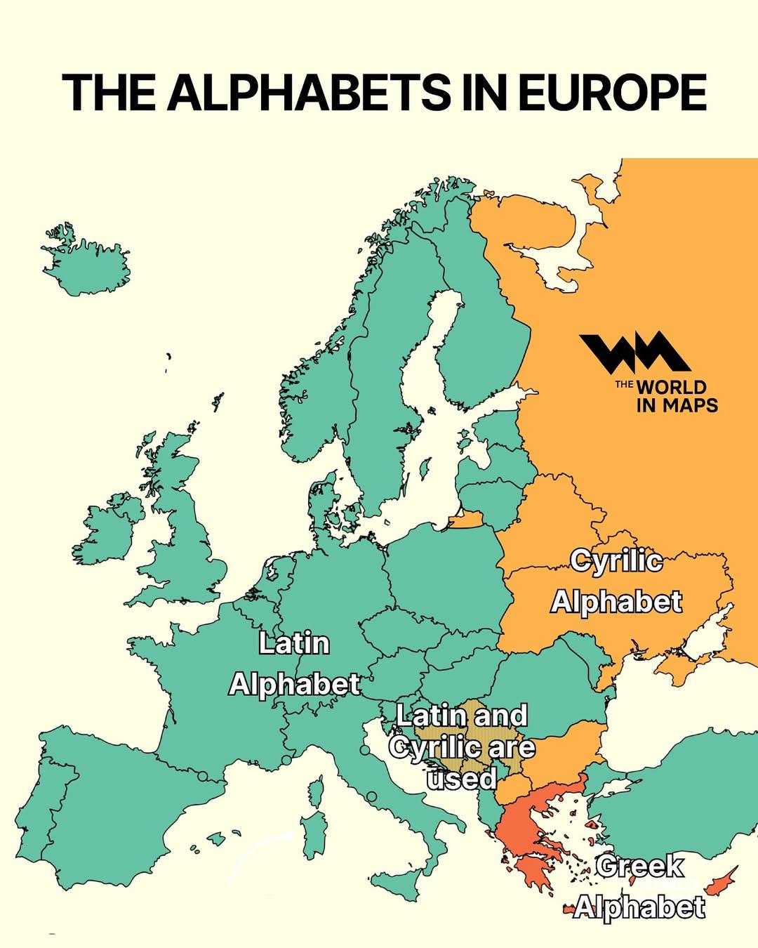Alphabet Distribution Map of Europe Alphabet Distribution Map of Europe