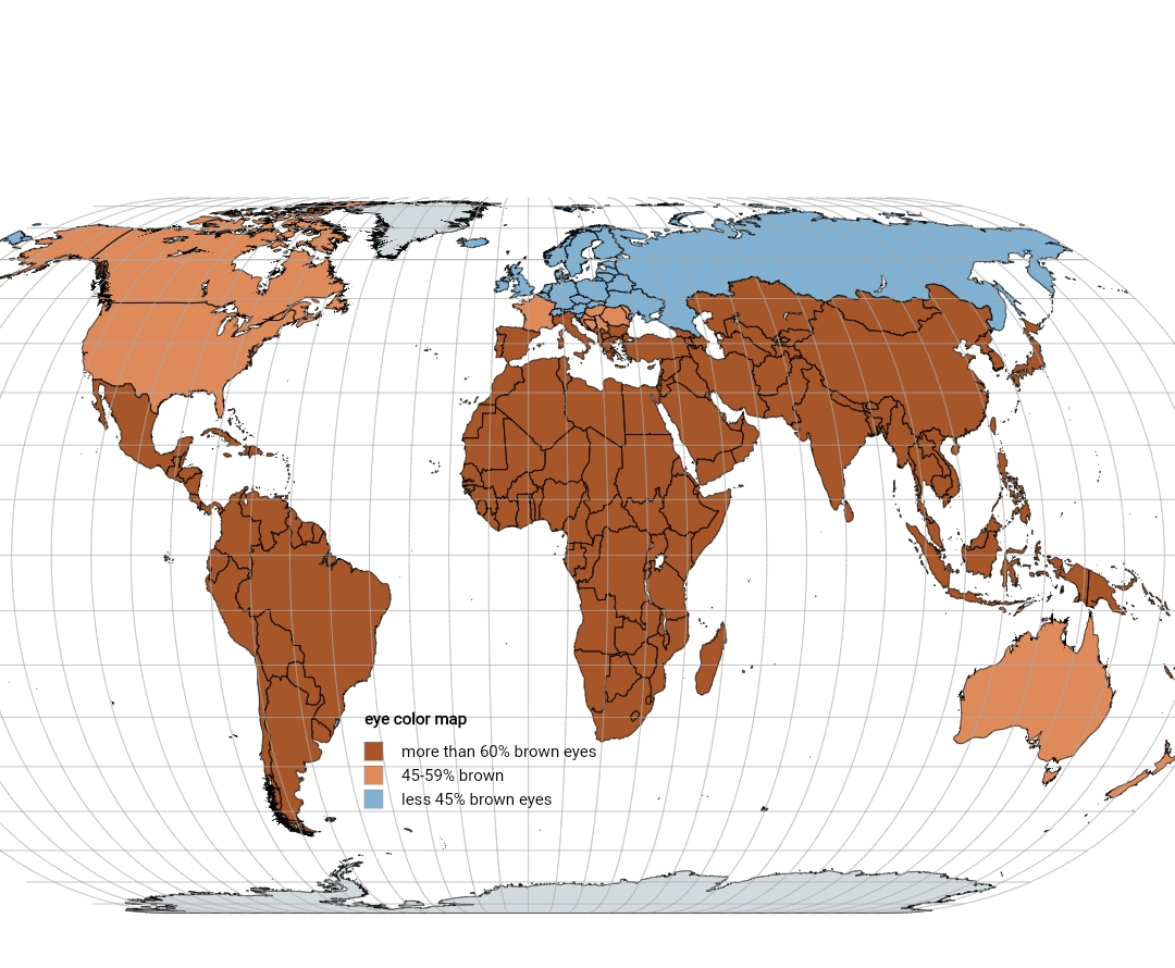 Eye Color by Country Map Eye Color by Country Map