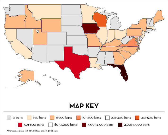 Book Banning Map from 2022 to Present Book Banning Map from 2022 to Present