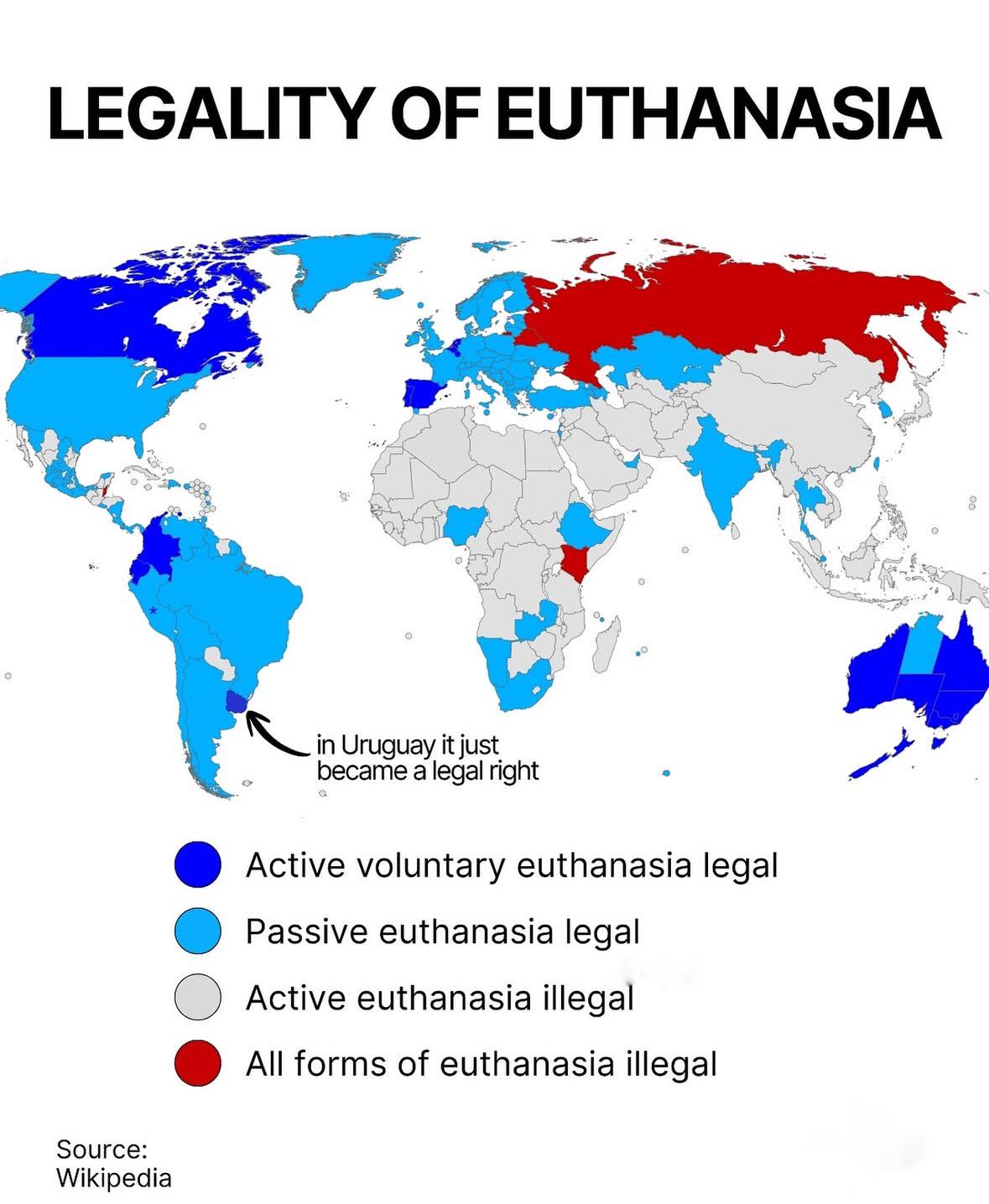 Legality of Euthanasia Map Legality of Euthanasia Map
