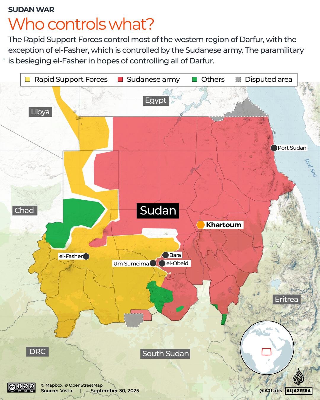 Sudan War Control Map Sudan War Control Map