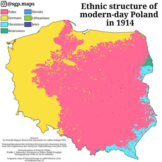 Ethnic Groups Map of Poland in 1914 Ethnic Groups Map of Poland in 1914