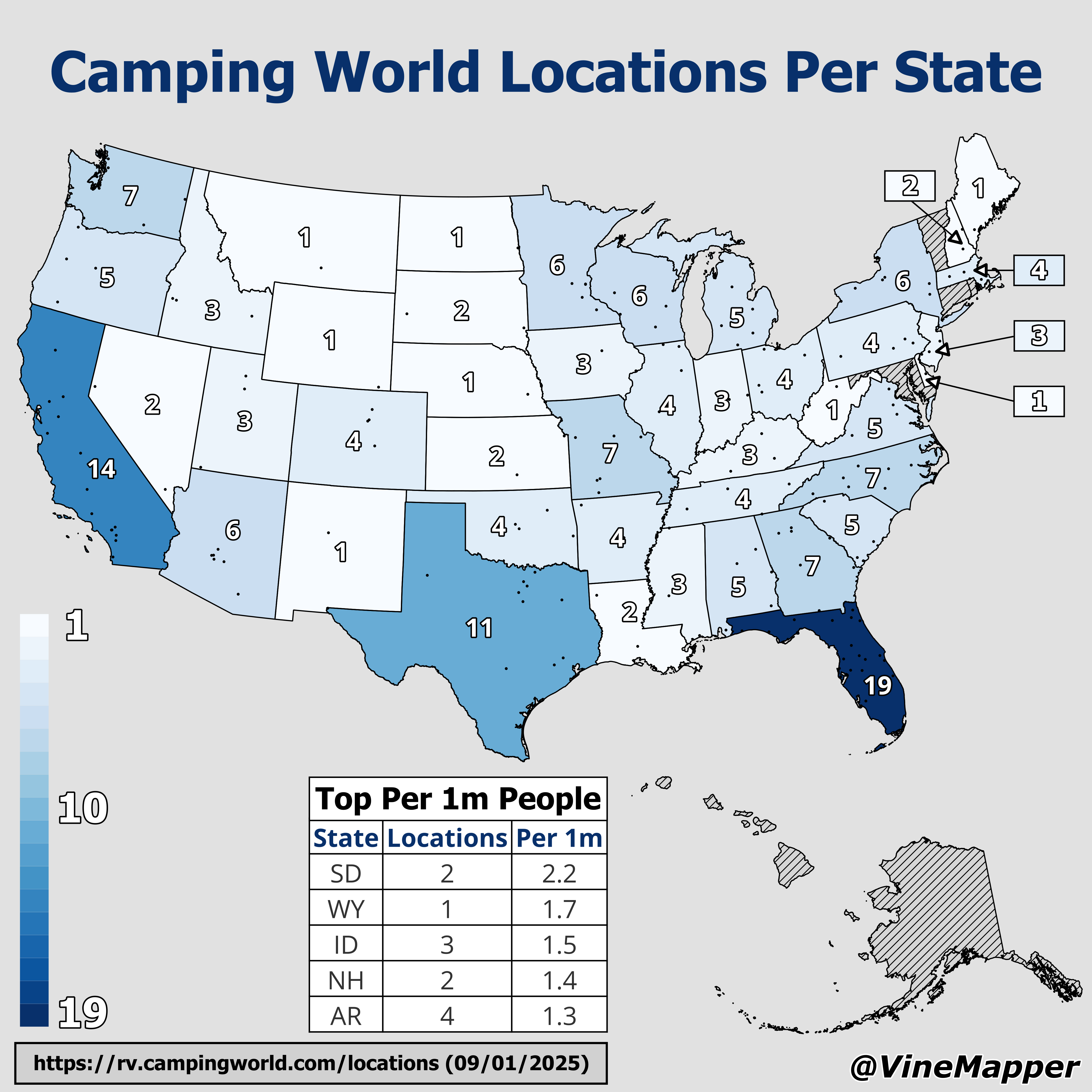 Camping World Locations Per State Map Camping World Locations Per State Map