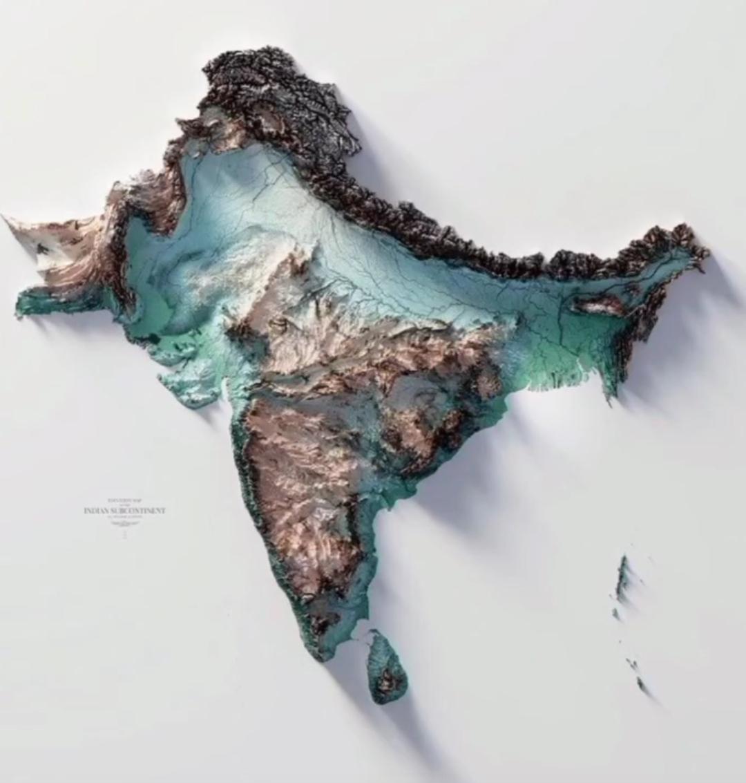 Topographic Map of the Indian Subcontinent Topographic Map of the Indian Subcontinent
