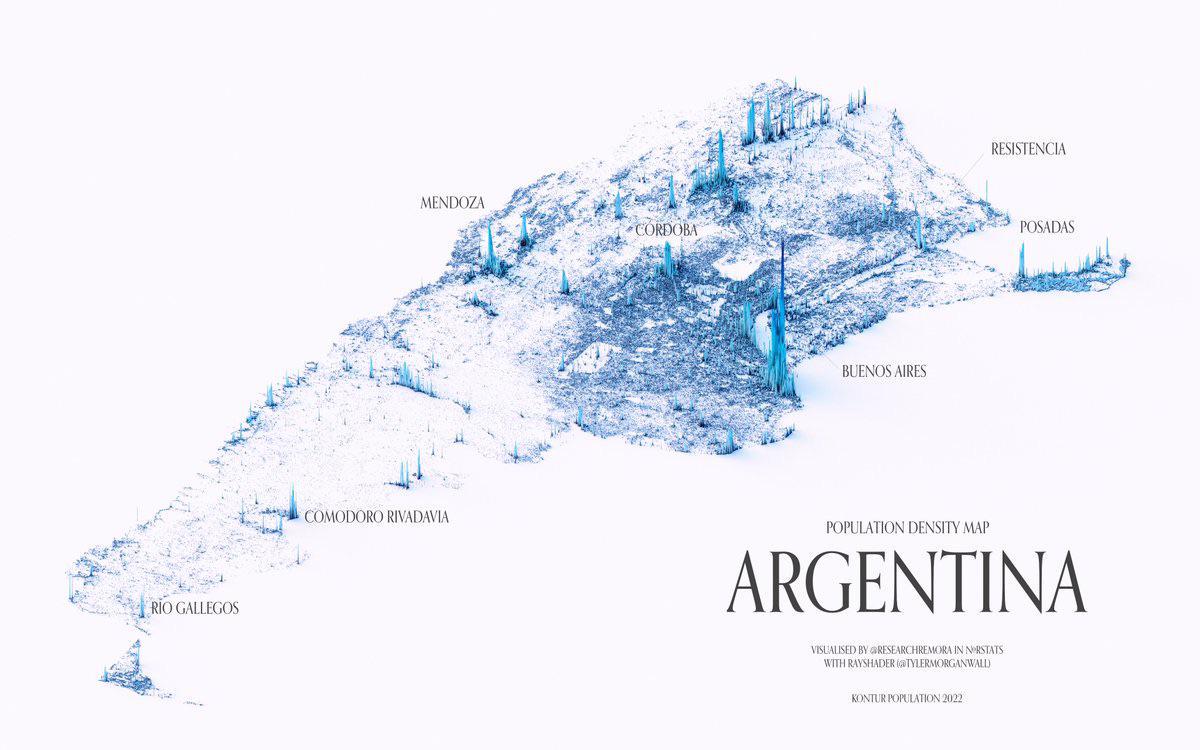 Population Density Map of Argentina Population Density Map of Argentina
