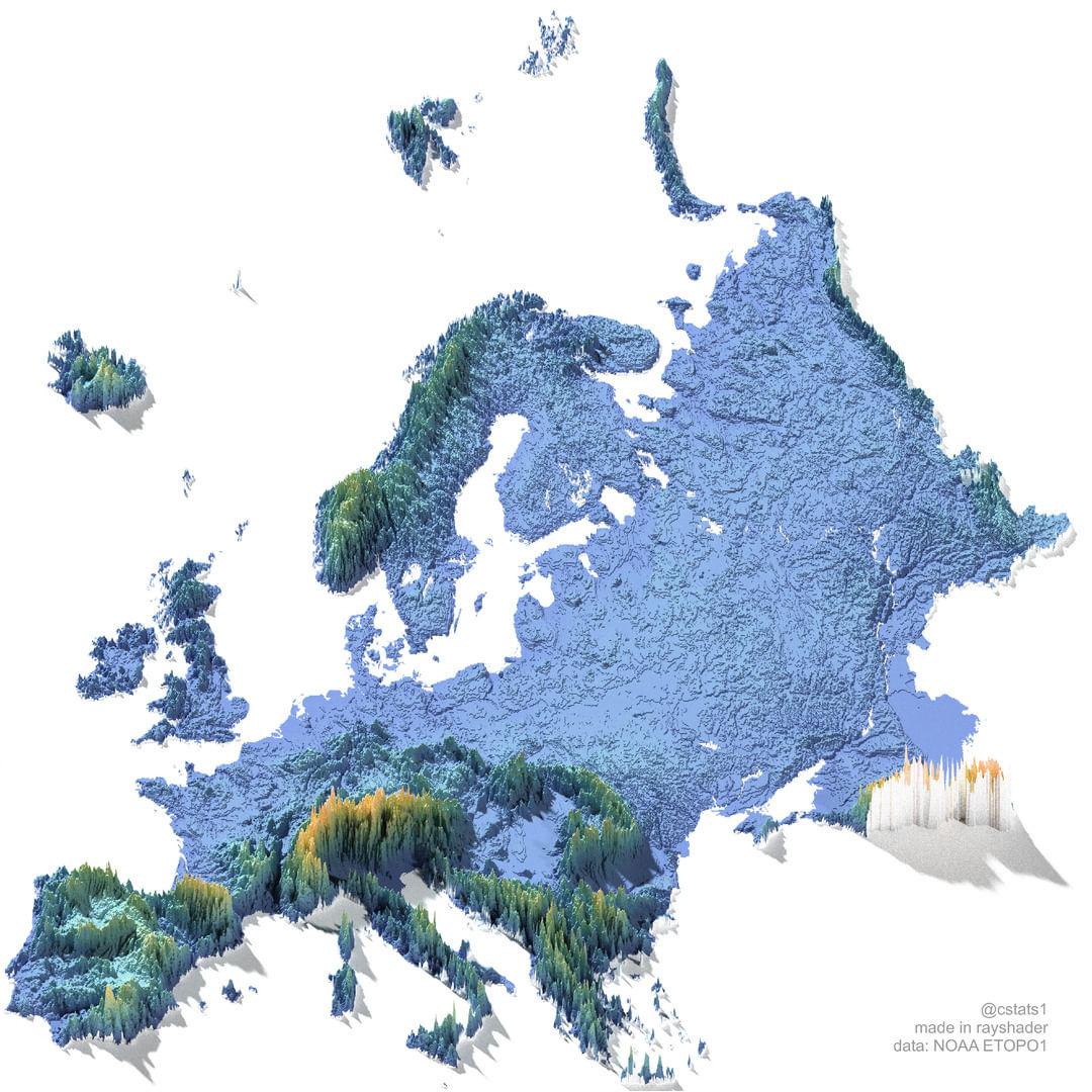 Elevation Map of Europe Elevation Map of Europe