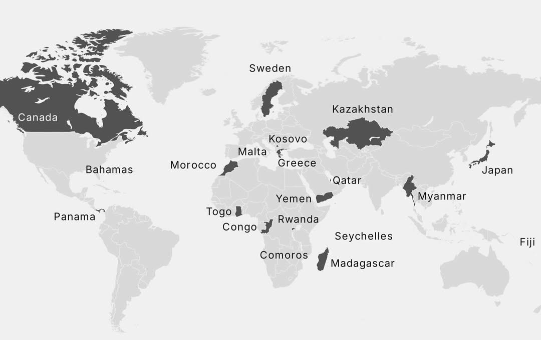 Countries with a Single Repeating Vowel Map Countries with a Single Repeating Vowel Map