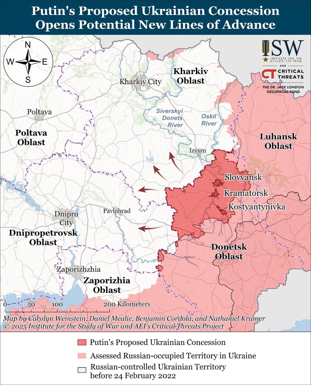 Putin's Proposed Ukrainian Concession Map Putin's Proposed Ukrainian Concession Map