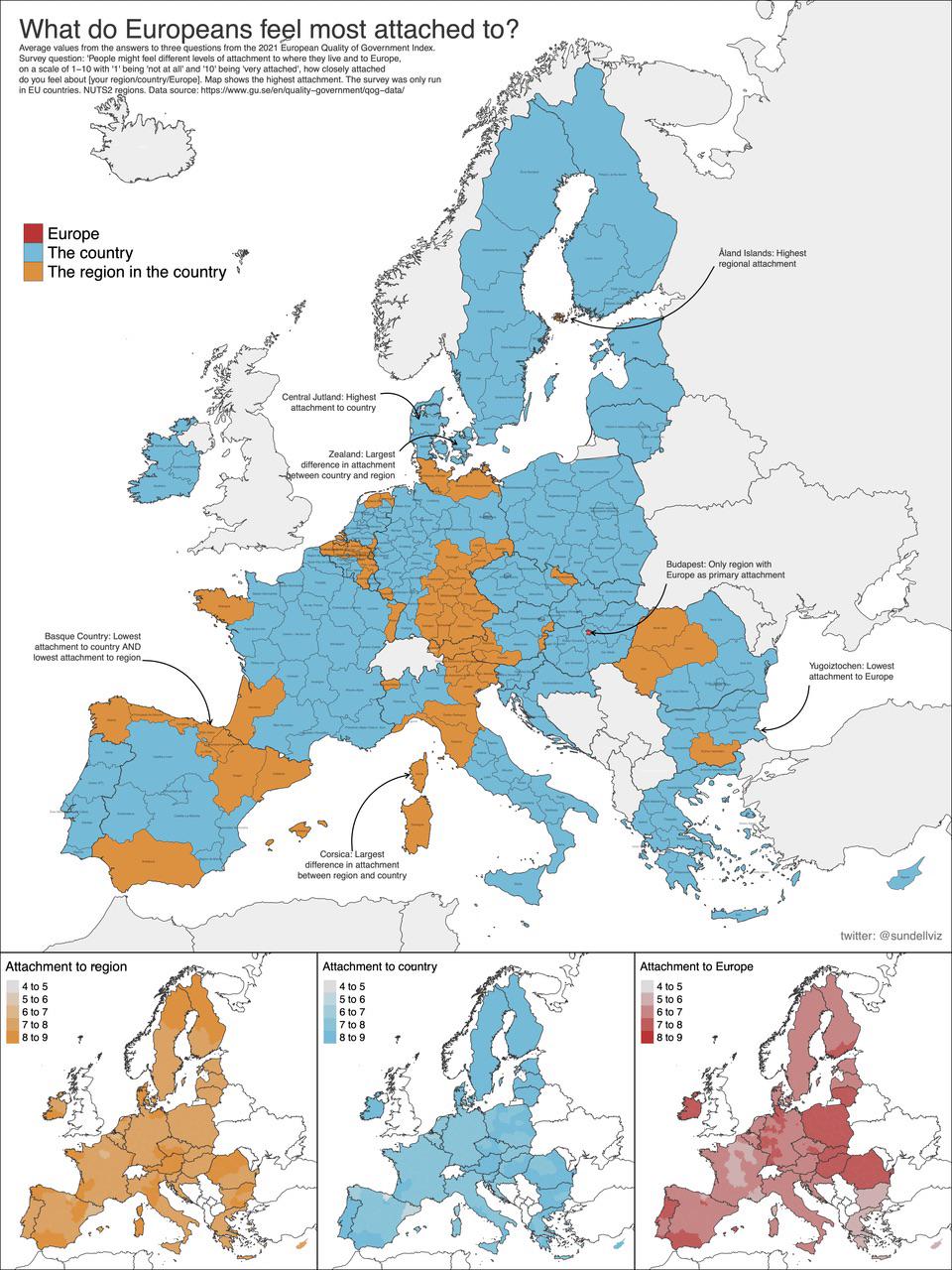 Map of European Attachment Survey Results Map of European Attachment Survey Results