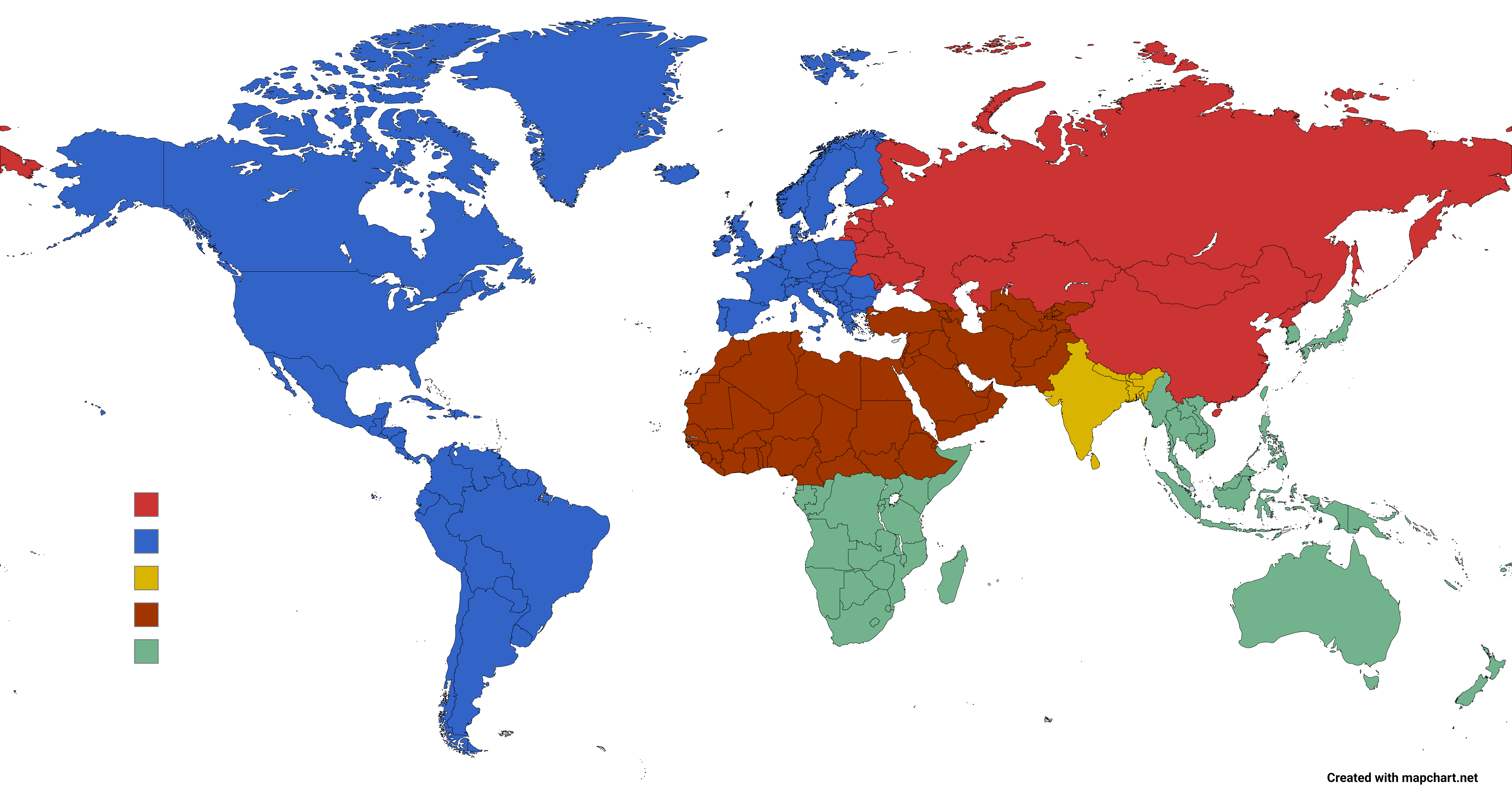 World Population Distribution Map by Zones World Population Distribution Map by Zones