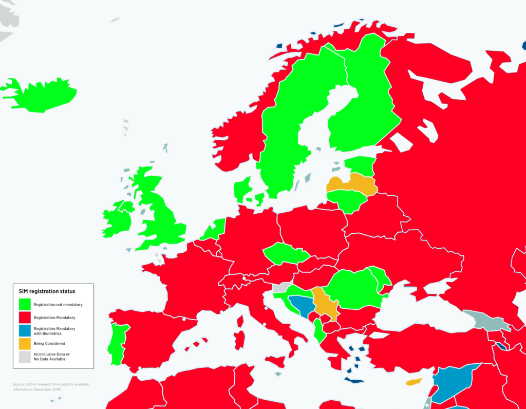 Anonymous Prepaid SIM Card Registration Map Anonymous Prepaid SIM Card Registration Map