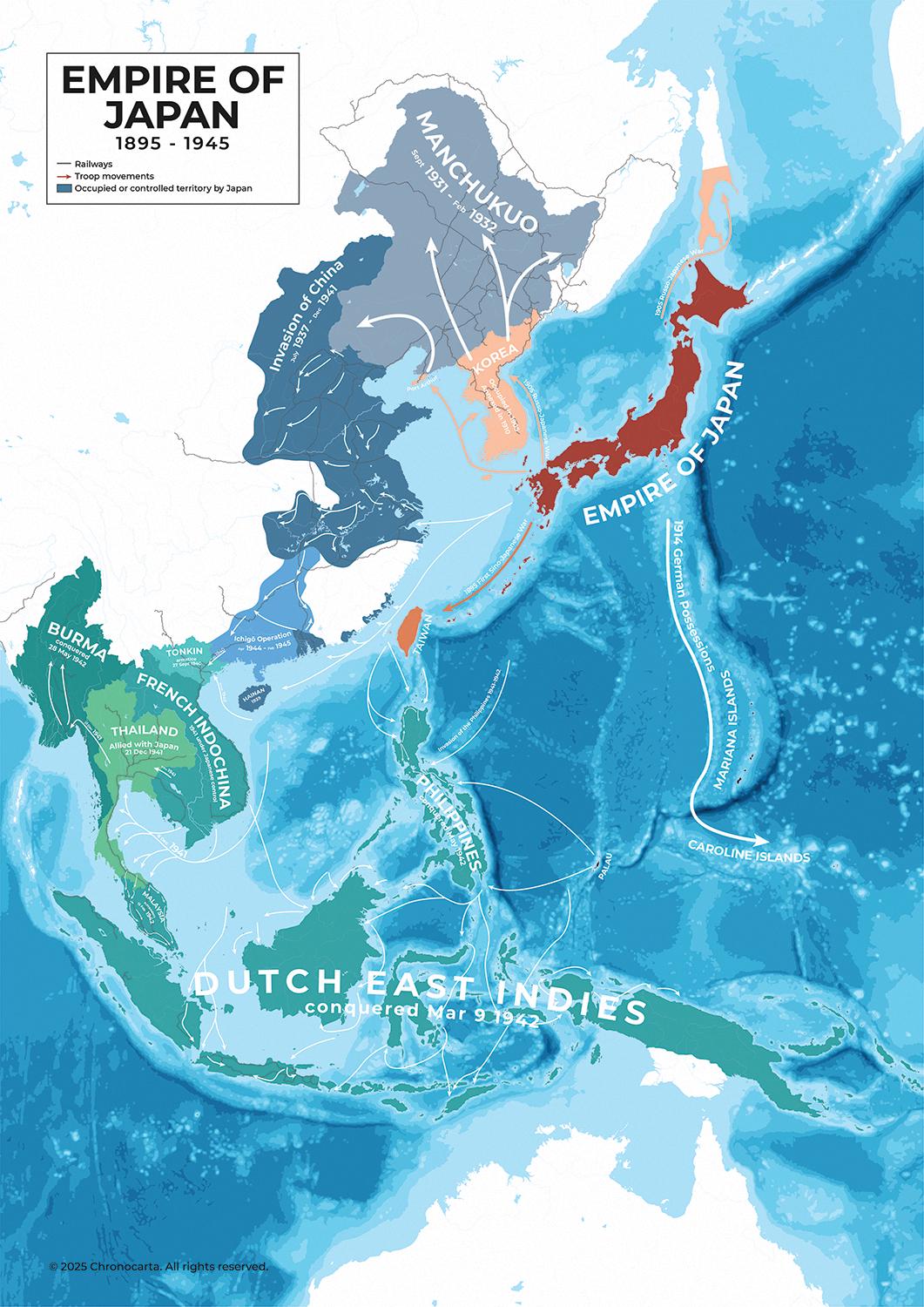 Map of the Empire of Japan 1895-1945 Map of the Empire of Japan 1895-1945
