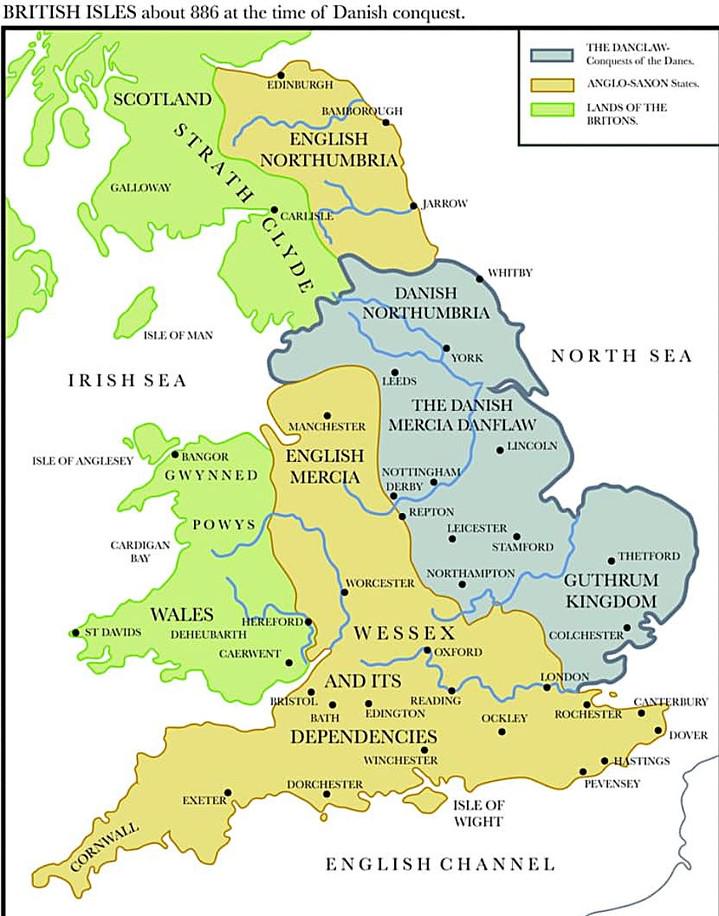 Danelaw Map of Viking England (865–954)