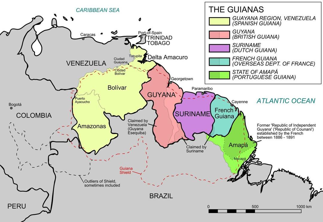 Map of The Five Guianas Map of The Five Guianas